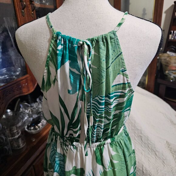 CUPSHE Women's Leafy Cutout Maxi Sleeveless Dress - Picture 4 of 13